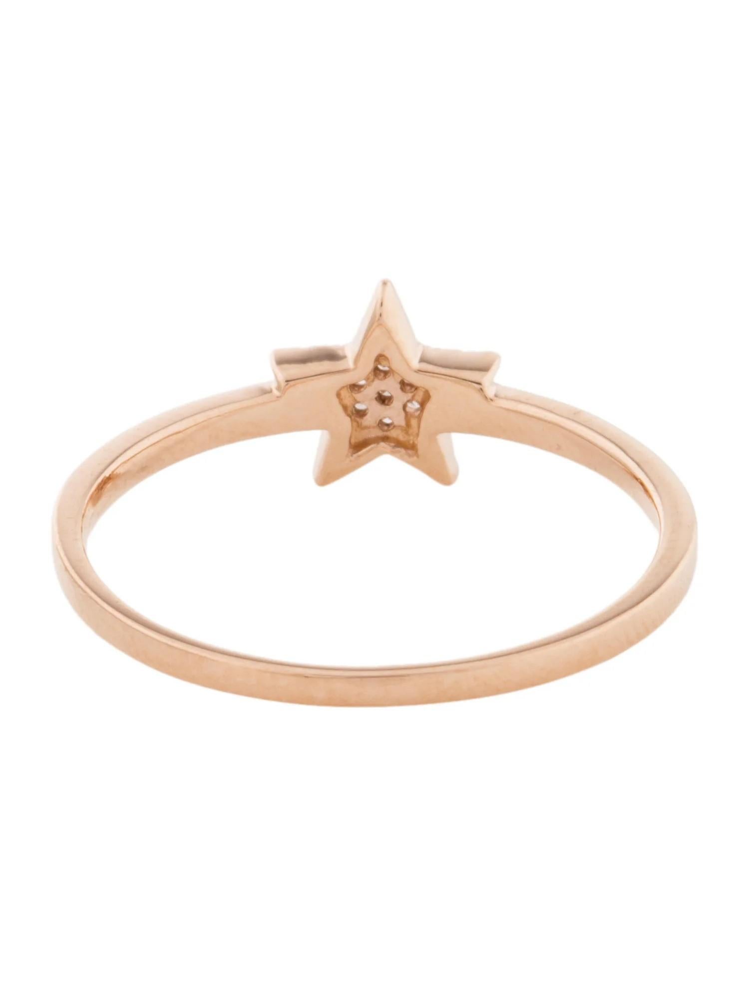 0.05 Carat Diamond Star Cluster Rose Gold Fashion Ring In New Condition For Sale In Great Neck, NY