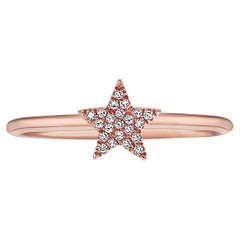 0.05 Carat Diamond Star Cluster Rose Gold Fashion Ring