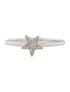 0.05 Carat Diamond Star Cluster White Gold Fashion Ring