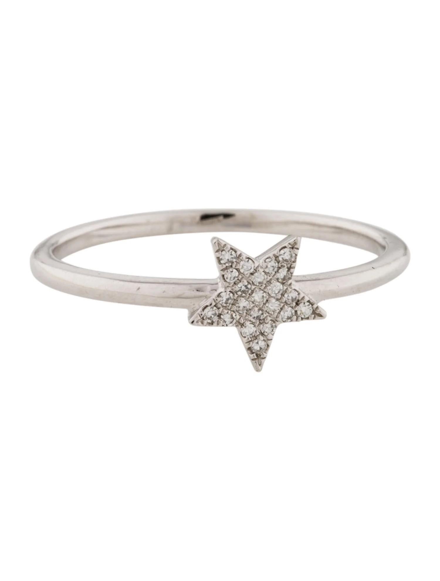 Round Cut 0.05 Carat Diamond Star Cluster White Gold Fashion Ring For Sale