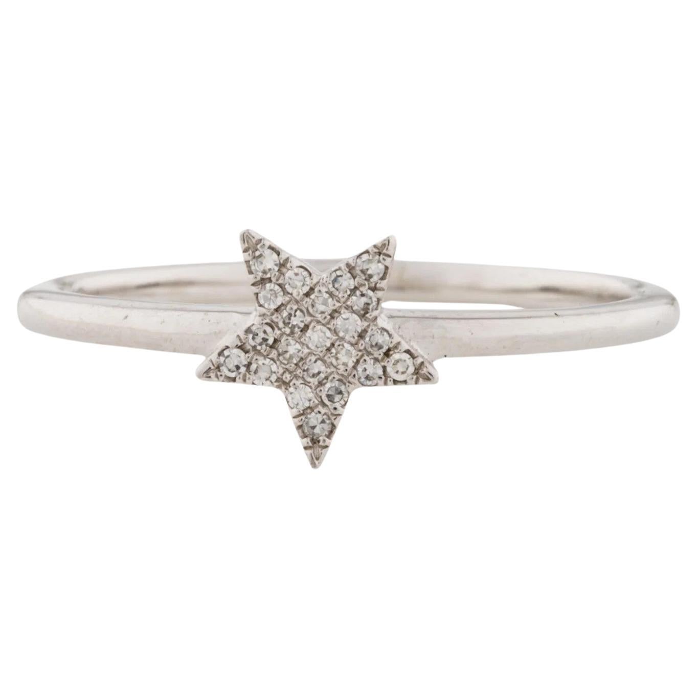 0.05 Carat Diamond Star Cluster White Gold Fashion Ring For Sale