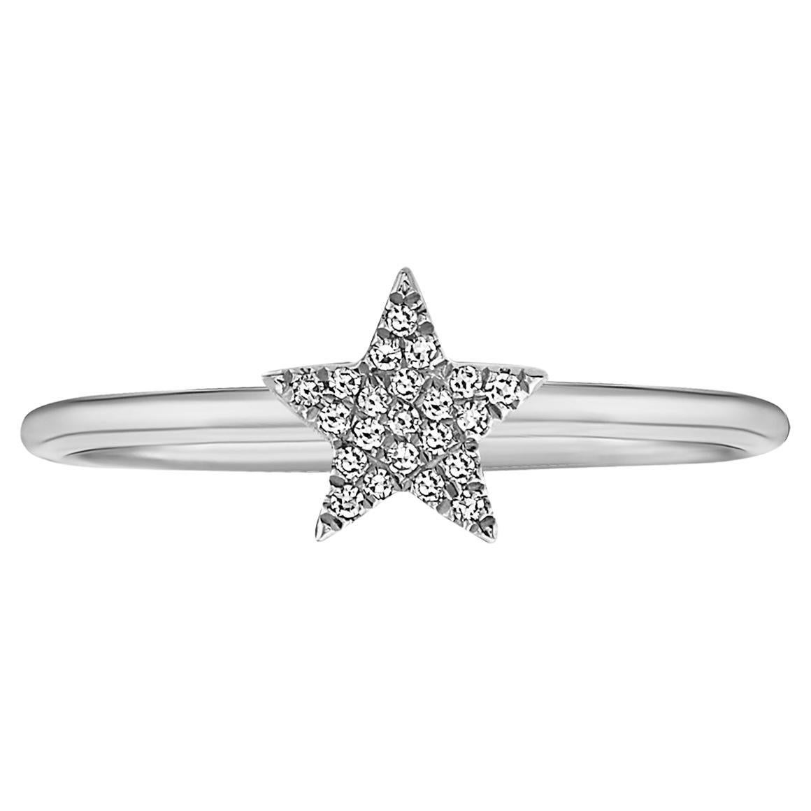 0.05 Carat Diamond Star Cluster White Gold Fashion Ring