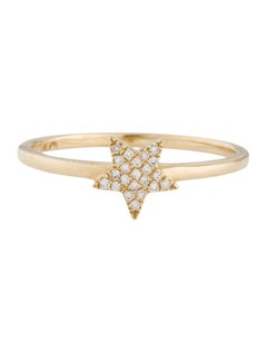 0.05 Carat Diamond Star Cluster Yellow Gold Fashion Ring