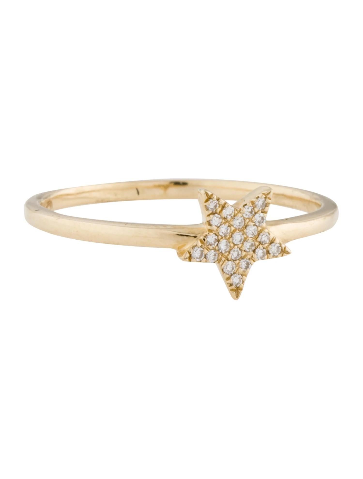 Round Cut 0.05 Carat Diamond Star Cluster Yellow Gold Fashion Ring For Sale