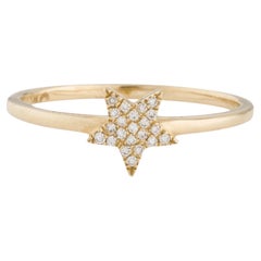 0.05 Carat Diamond Star Cluster Yellow Gold Fashion Ring