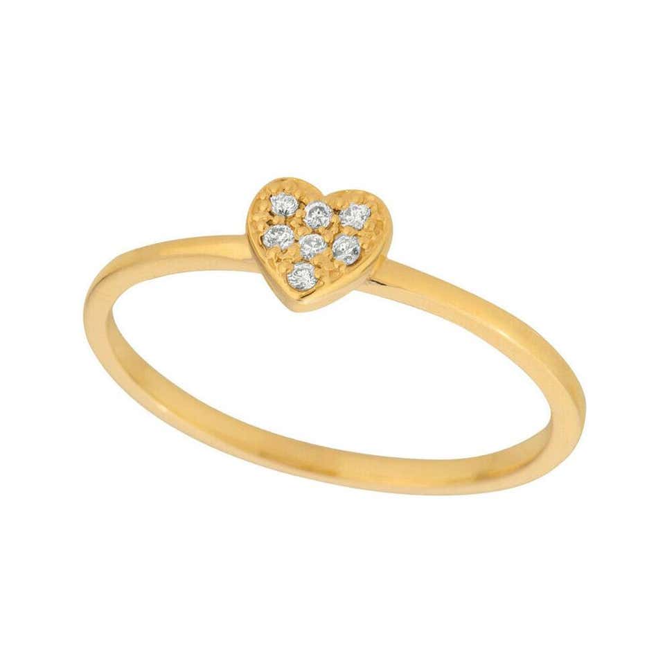 Raphael Leon 0.05 Carat Diamond 14 Karat Gold Band Ring For Sale at ...