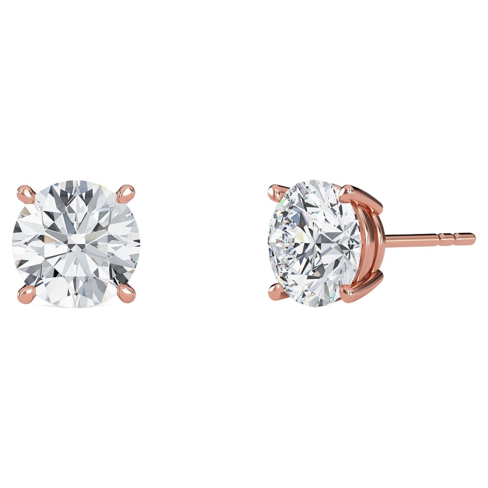 0.05 Carat Tw Natural Diamond 14k Gold Four Prong Stud Earring