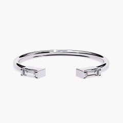 0.05 CTW Baguette Diamond Open Gap Ring in 14K Gold, SI+ Natural Diamonds