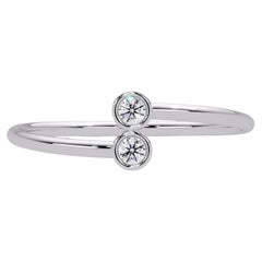 0.05 CTW Diamond Bypass Ring in 14K Gold, SI1+ Minimalist Open Band