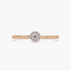0.05 CTW Diamond Cluster Promise Ring in 14K Gold, SI1+ Dainty Solitaire Style