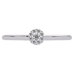 0.05 CTW Diamond Cluster Promise Ring in 14K Gold, SI1+ Dainty Solitaire Style
