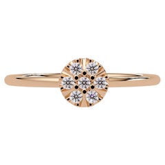 Anello con diamante a fiore da 0,05 CTW in oro 14K, SI1+, fascia a grappolo