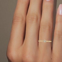 0.05 CTW Four Leaf Clover Diamond Ring in 14K Gold, VS-SI Natural Diamonds