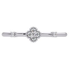 0.05 CTW Four Leaf Clover Diamond Ring in 14K Gold, VS-SI Natural Diamonds