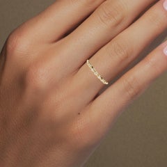 0.05 CTW Sideways Pear Diamond Ring in 14K Gold, VS-SI Natural Diamonds