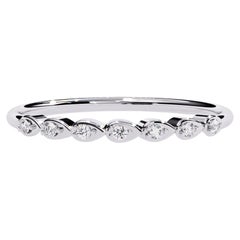 0.05 CTW Sideways Pear Diamond Ring in 14K Gold, VS-SI Natural Diamonds