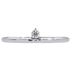 0.05 CTW Solitaire Diamond Ring in 14K Gold, SI1+ Minimalist Band