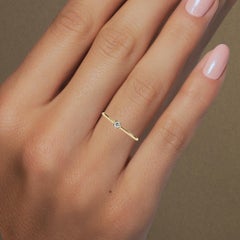 0.05 CTW Solitaire Diamond Ring in 14K Gold, VS-SI+ Bezel Set Band