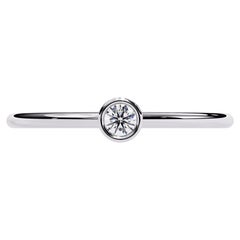 0.05 CTW Solitaire Diamond Ring in 14K Gold, VS-SI+ Bezel Set Band