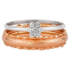 0.056 Carat Diamond Ring in 18 Karat White & Rose Gold