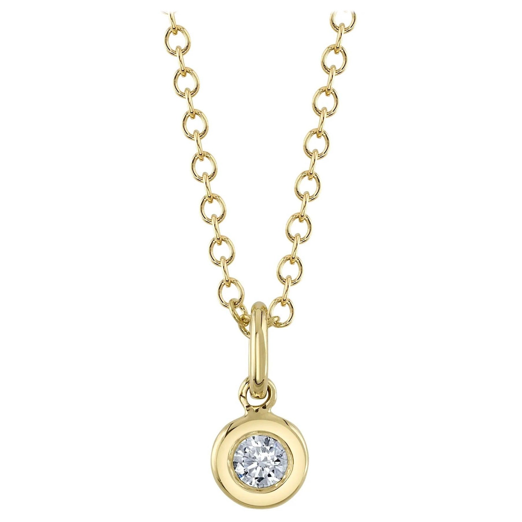 0.05ct Round Brilliant Cut Diamond Bezel Set Necklace