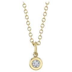 0.05ct Round Brilliant Cut Diamond Bezel Set Necklace