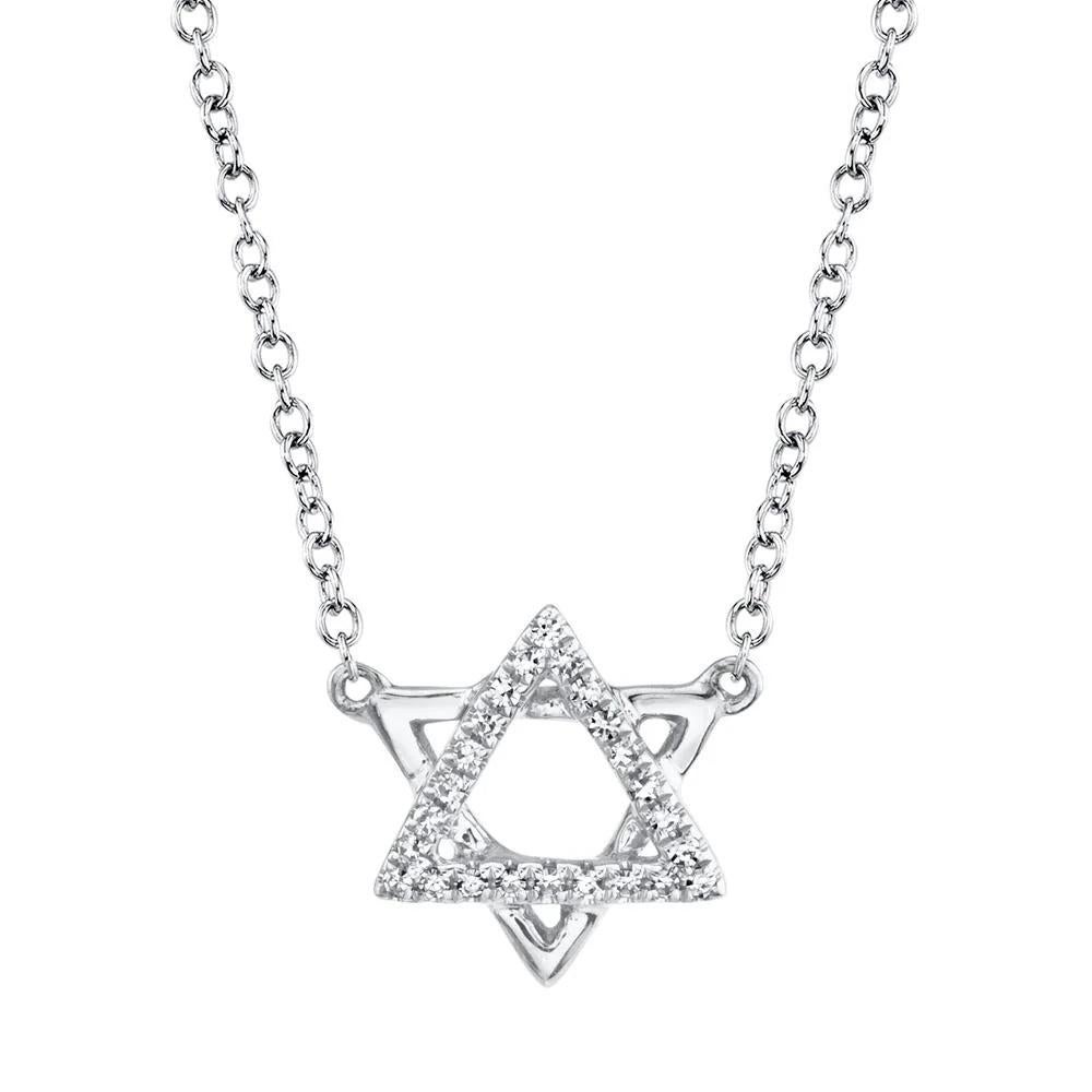 0.05ct Round Brilliant Cut Diamond Star of David Pendant