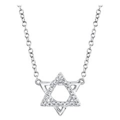 0.05ct Round Brilliant Cut Diamond Star of David Pendant