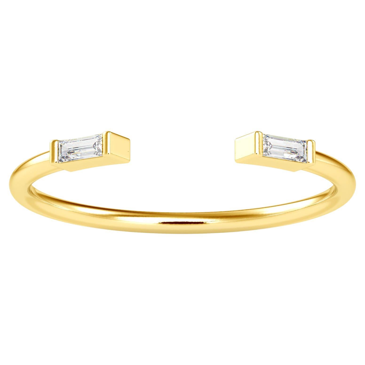 0,06 Karat Diamant 14K Gelbgold Ring im Angebot