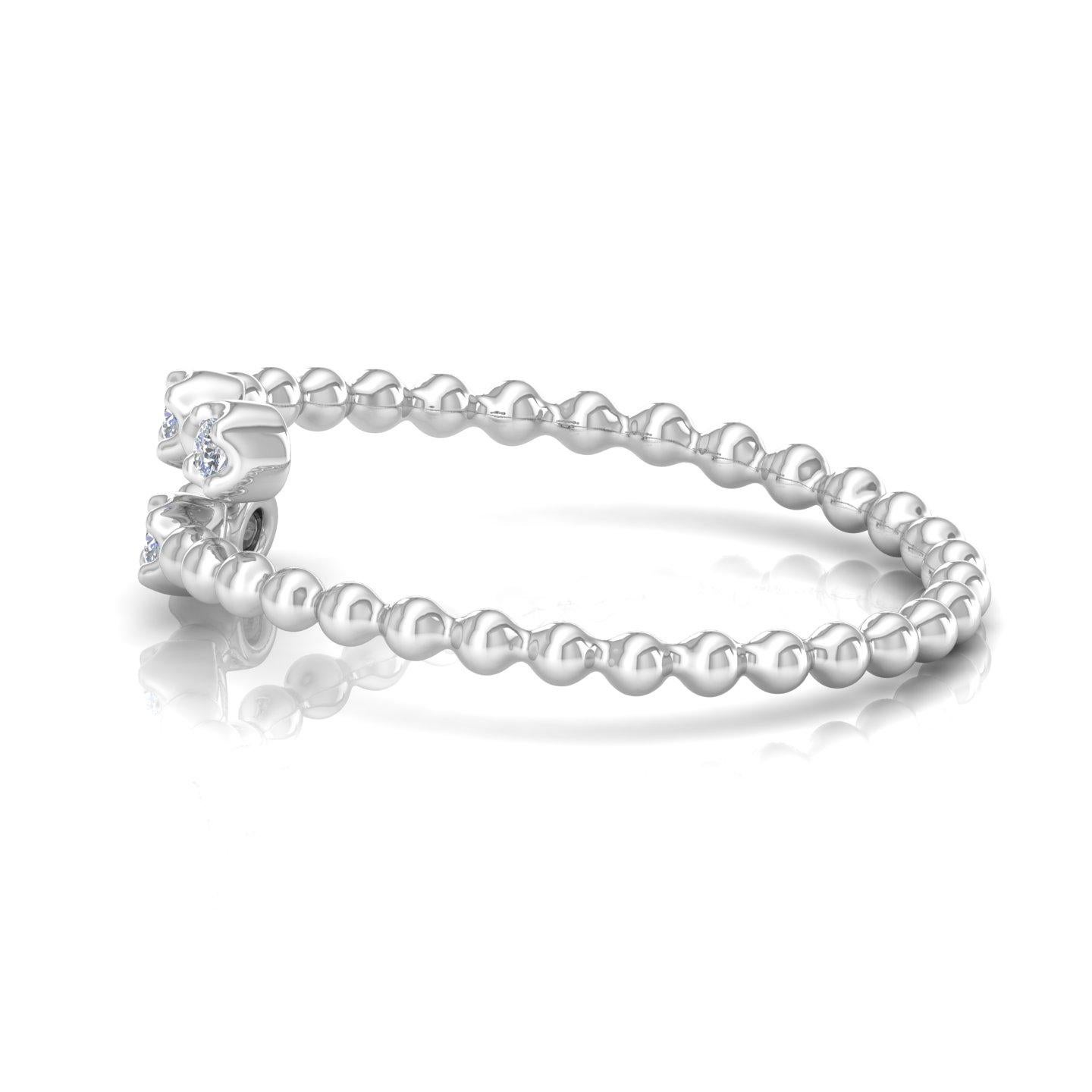 For Sale:  0.06 Carat SI Clarity HI Color Round Brilliant Diamond Wrap Ring 18k White Gold 2