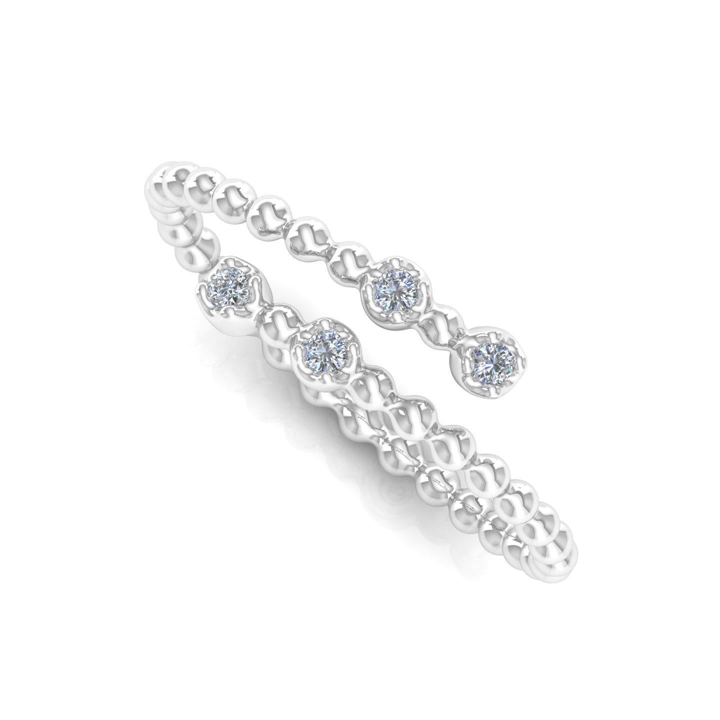 For Sale:  0.06 Carat SI Clarity HI Color Round Brilliant Diamond Wrap Ring 18k White Gold 3