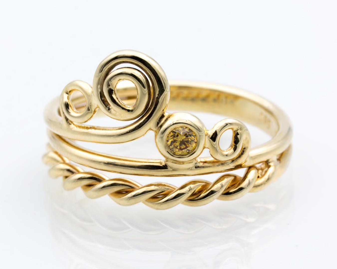 Anillo de moda de oro amarillo de 14 quilates brillante amarillo de 0,06 quilates Corte brillante en venta