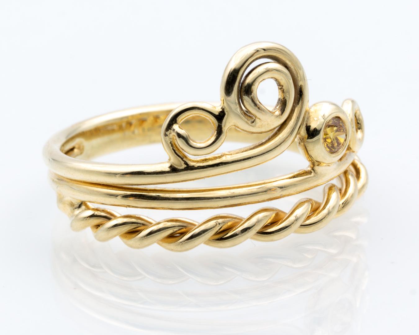 De las mujeres Anillo de moda de oro amarillo de 14 quilates brillante amarillo de 0,06 quilates en venta