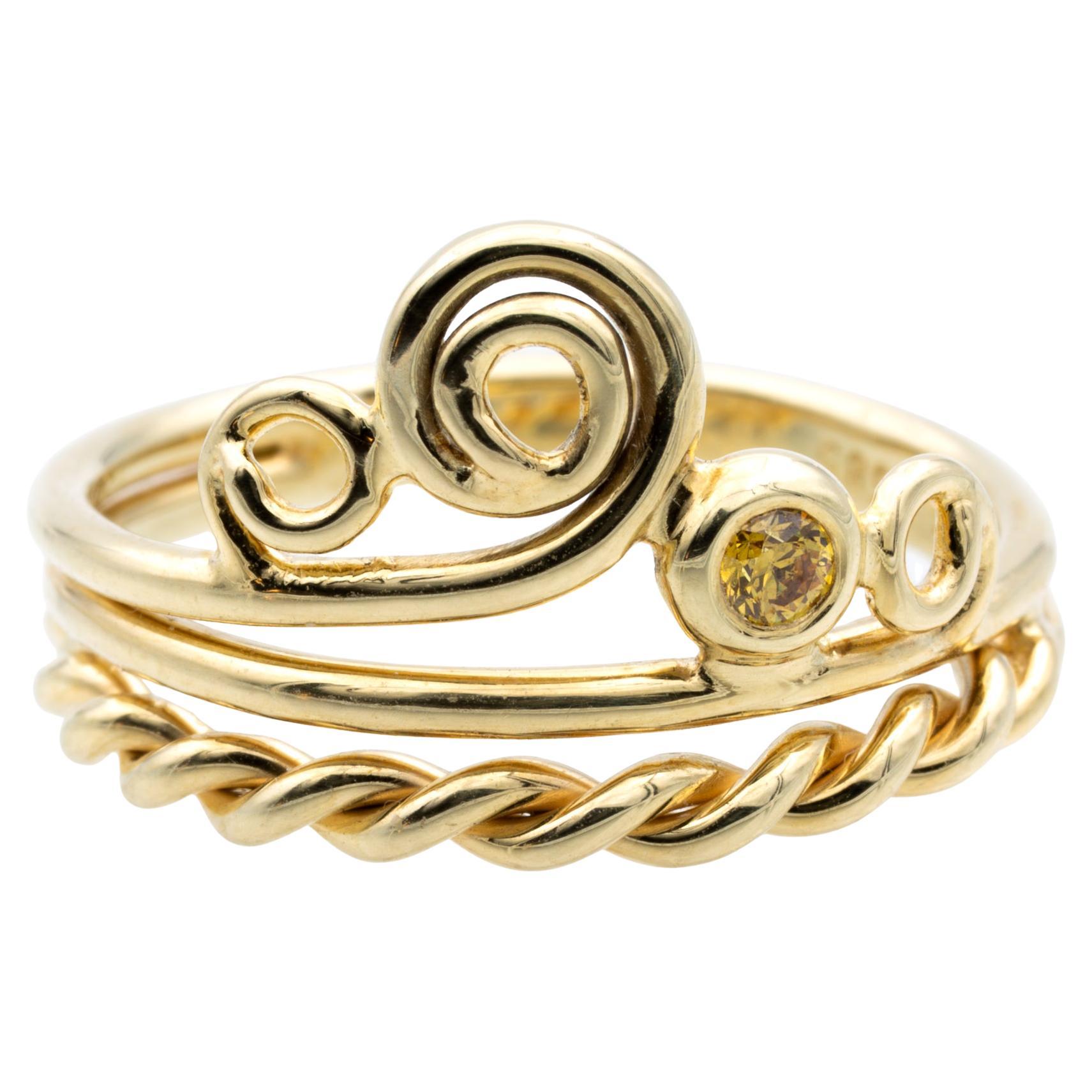 Anello moda da 0,06 carati in oro giallo Brilliante 14K