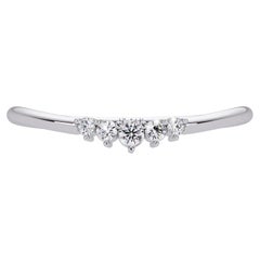0.06 CTW Curved Diamond Wedding Band in 14K Gold, VS Five Stone Ring