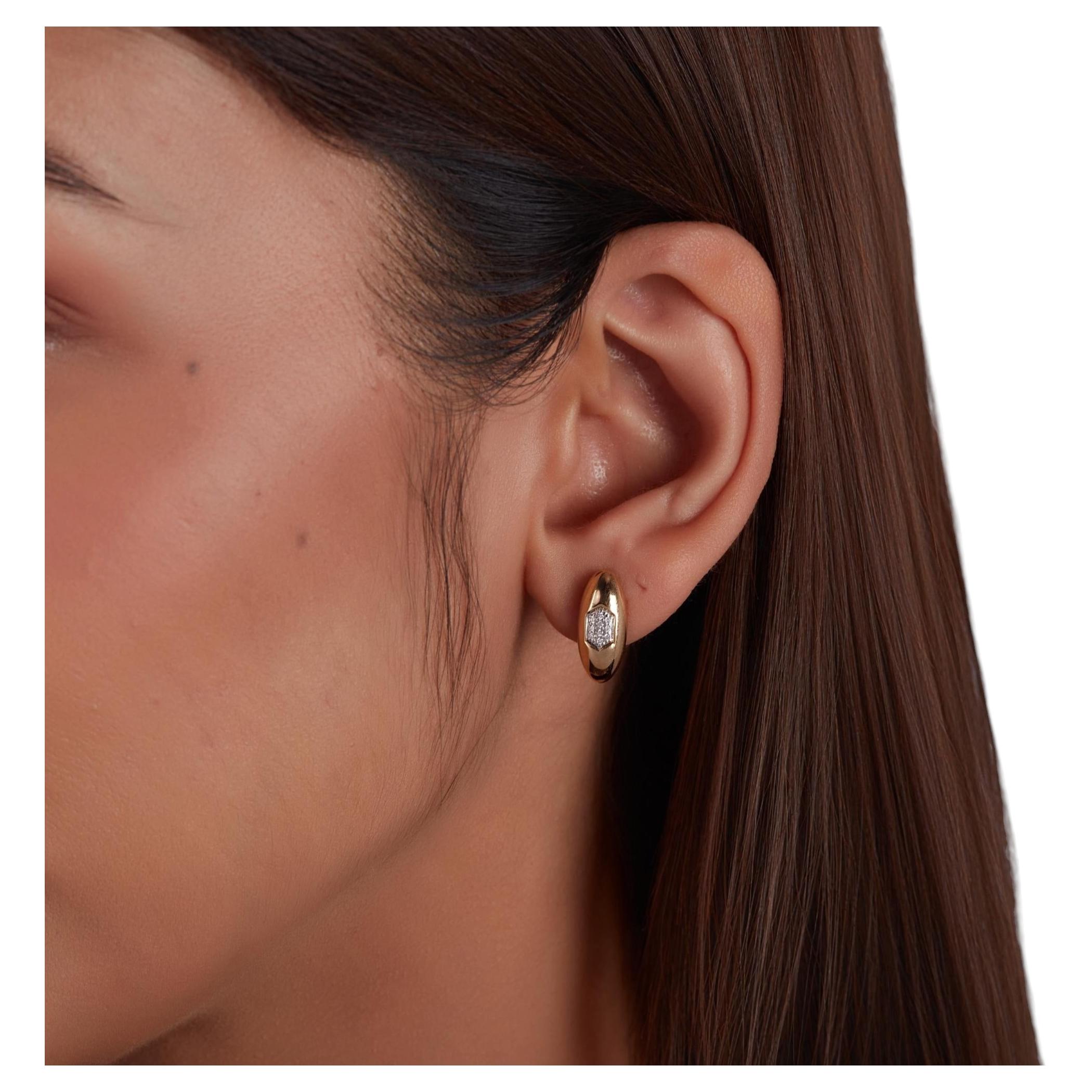 0.06 CTW Diamond Dome Stud Earrings in 14K Gold, SI Natural Diamond Earrings