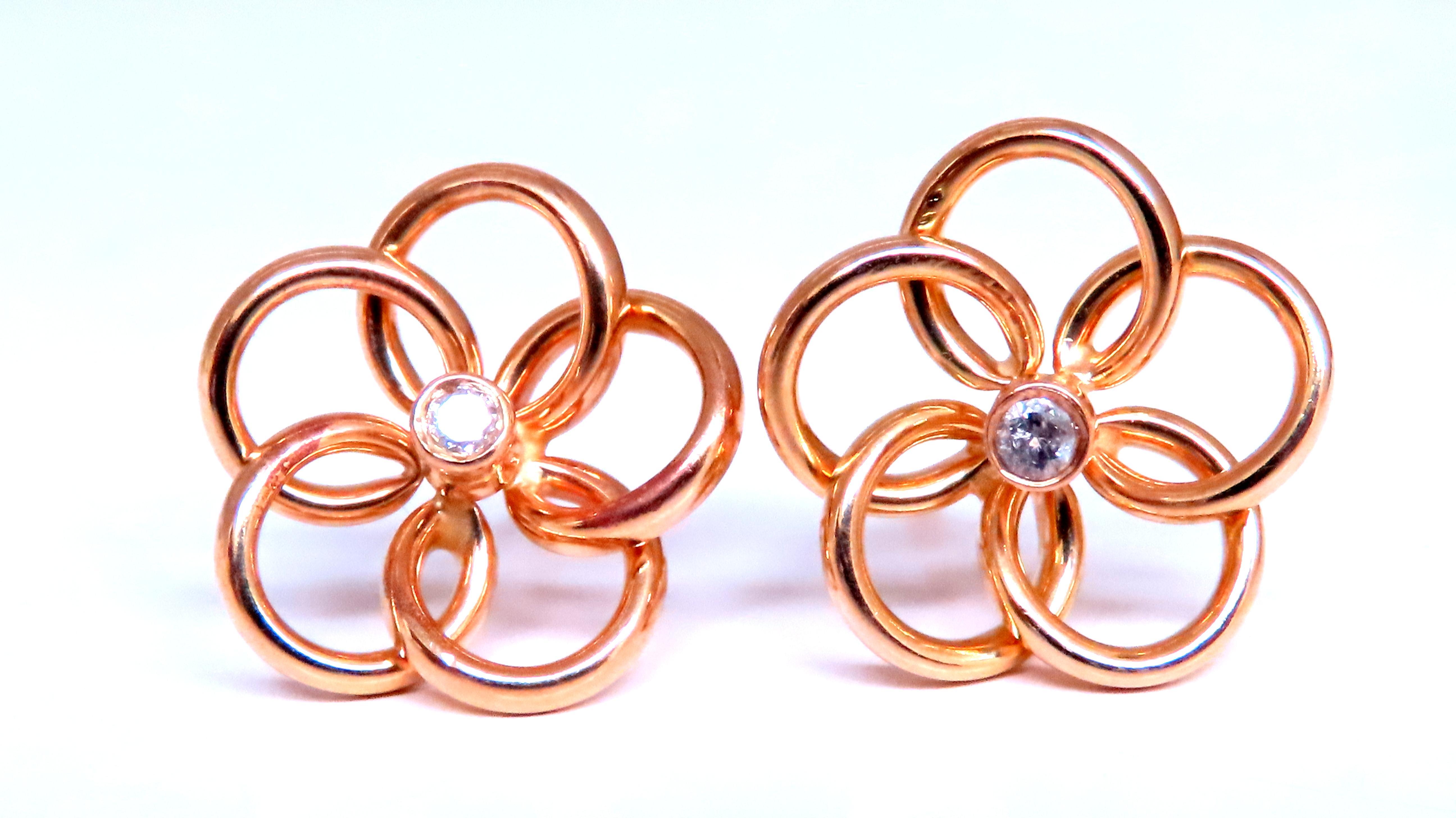 0.06ct natural diamond cosmic cluster earrings 14kt yellow gold 12615 In New Condition For Sale In New York, NY
