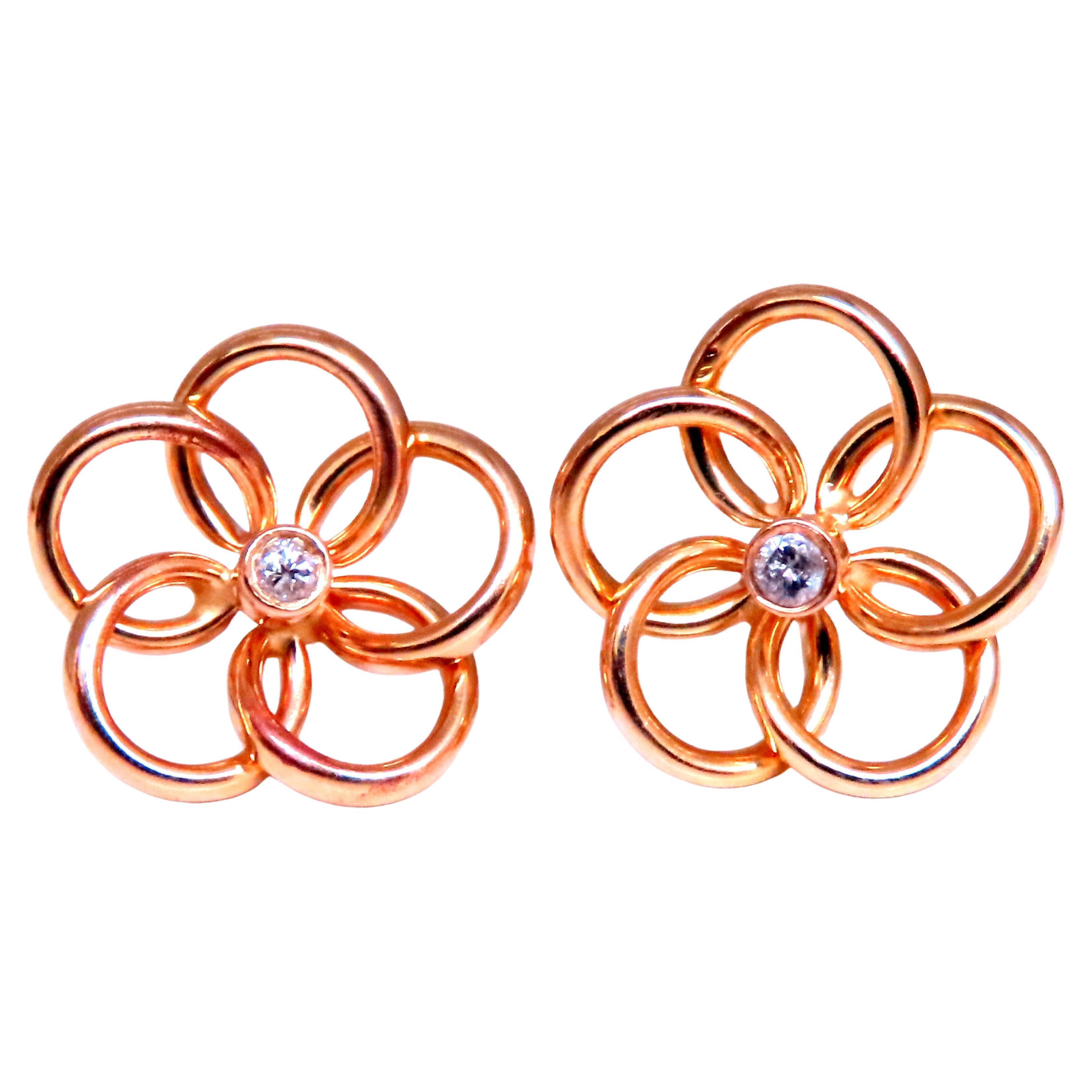 Pendientes racimo cósmico de diamantes naturales de 0,06 ct Oro amarillo de 14 kt 12615