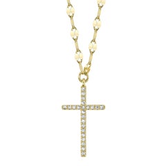 0.06ct Round Brilliant Cut Diamond Cross Necklace