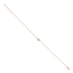 0.06ct Round Brilliant Cut Diamond Kite Bracelet in 14K Rose Gold