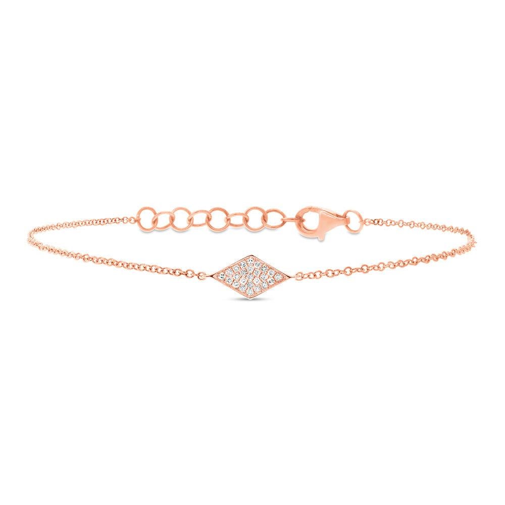 0.06ct Round Brilliant Cut Diamond Kite Bracelet in 14K Rose Gold