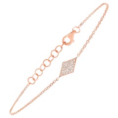 0.06ct Round Brilliant Cut Diamond Kite Bracelet in 14K Rose Gold