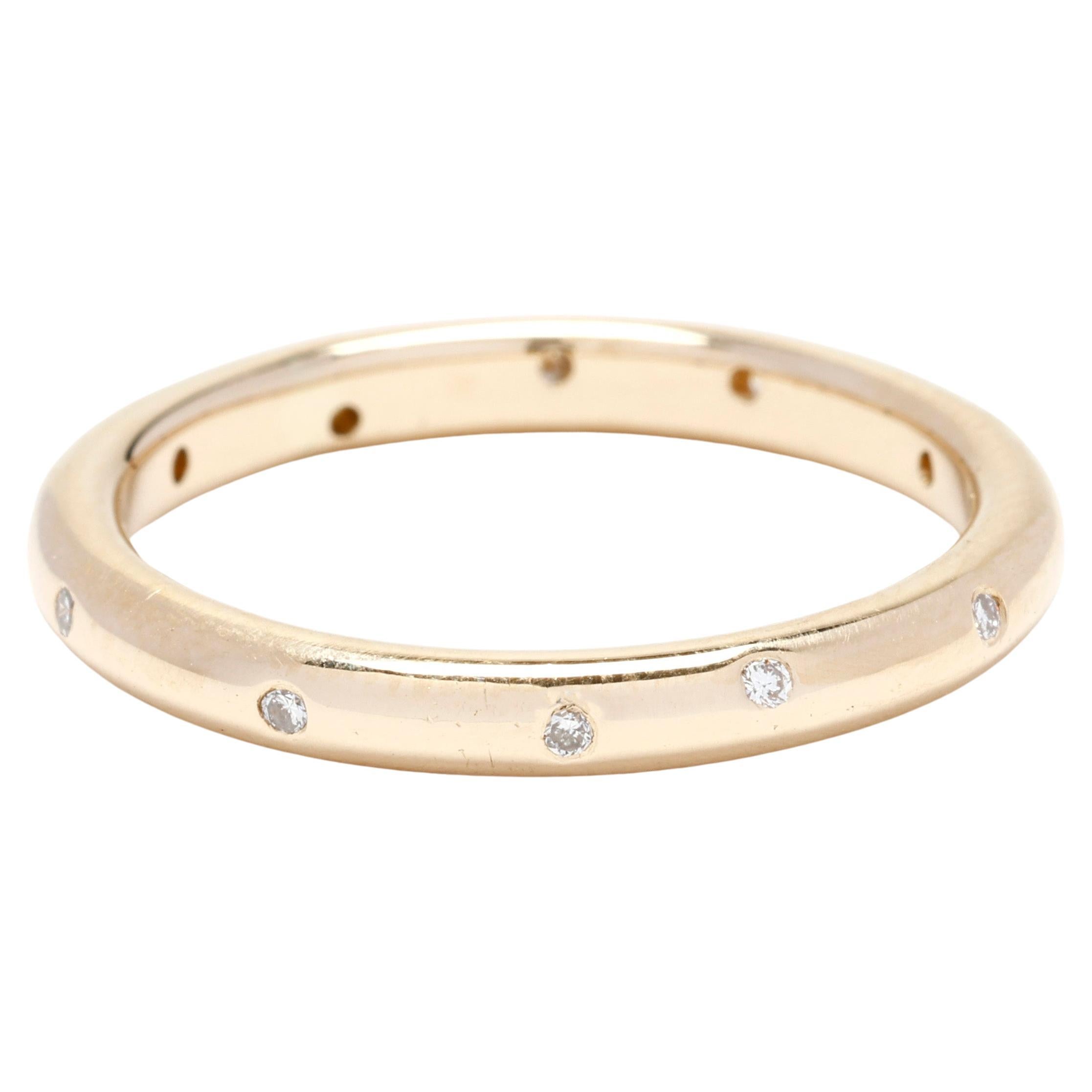 0.06ctw Diamond Band Ring, 18k Yellow Gold, Ring Size 6.25, Scattered Diamonds For Sale