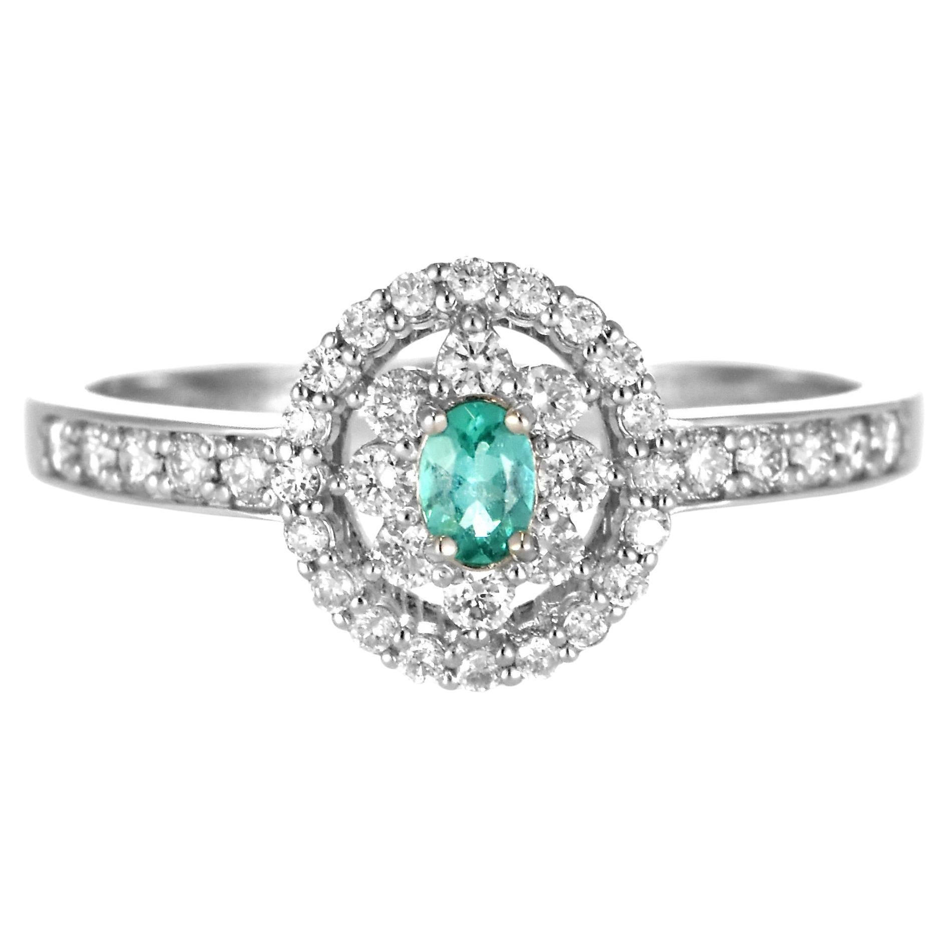Ring aus Platin mit 0,07 Karat brasilianischem Paraiba-Turmalin und Diamanten im Angebot