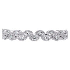 0.07 CTW Marquise Eyelet Diamond Band in 14K Gold, VS-SI+ Milgrain Ring