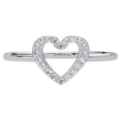 0.07 CTW Open Heart Diamond Ring in 14K Gold, VS Natural Diamond Band