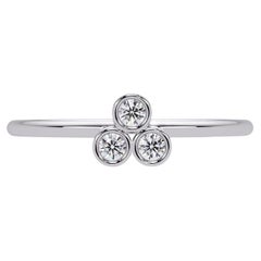 0.07 CTW Triangle Diamond Ring in 14K Gold, SI1+ Three-Stone Bezel Band