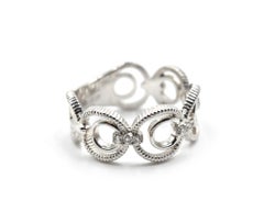 0.08 Carat Diamond 14 Karat White Gold Open Circles Ring