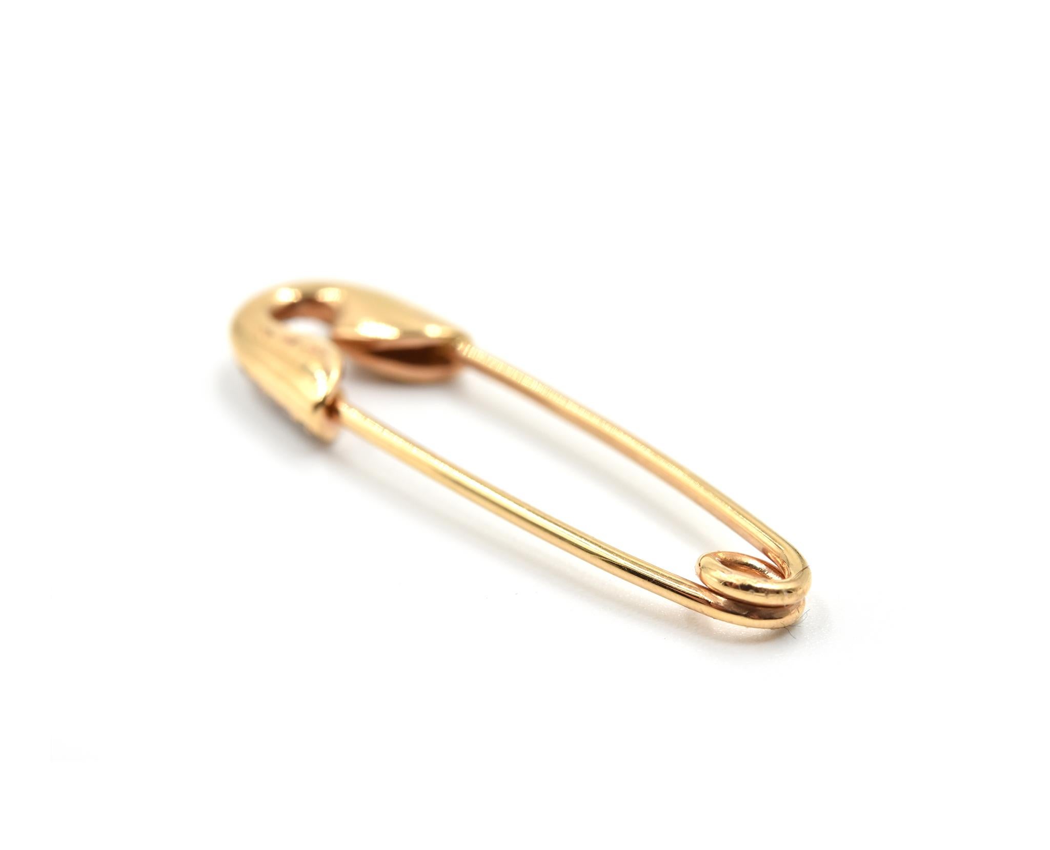 0.08 Carat Diamond 18 Karat Rose Gold Pin Pendant In Excellent Condition In Scottsdale, AZ