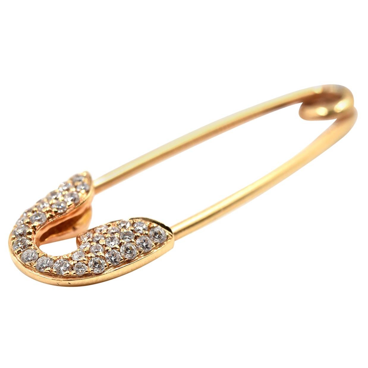 0.08 Carat Diamond 18 Karat Rose Gold Pin Pendant